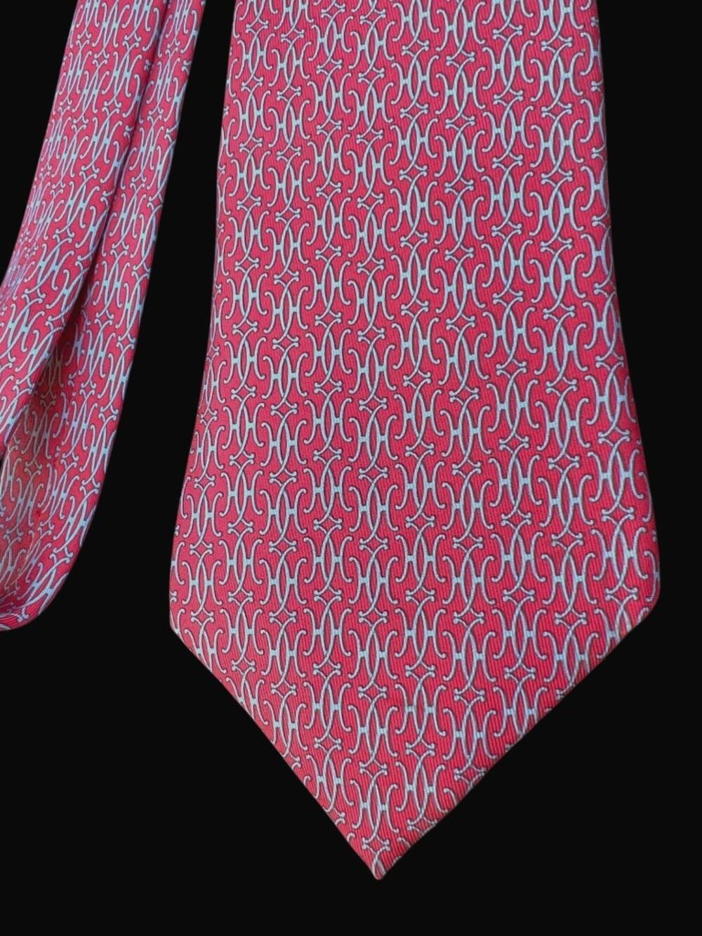Hermes Necktie H Pattern 100% Silk Authentic Tie